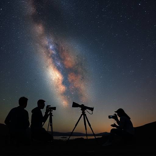 Imagen de un grupo de personas aprendiendo astrofotograf&iacute;a en un retiro astron&oacute;mico